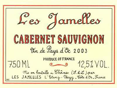 Этикетка французского вина Vlns de Pays Les Jamelles