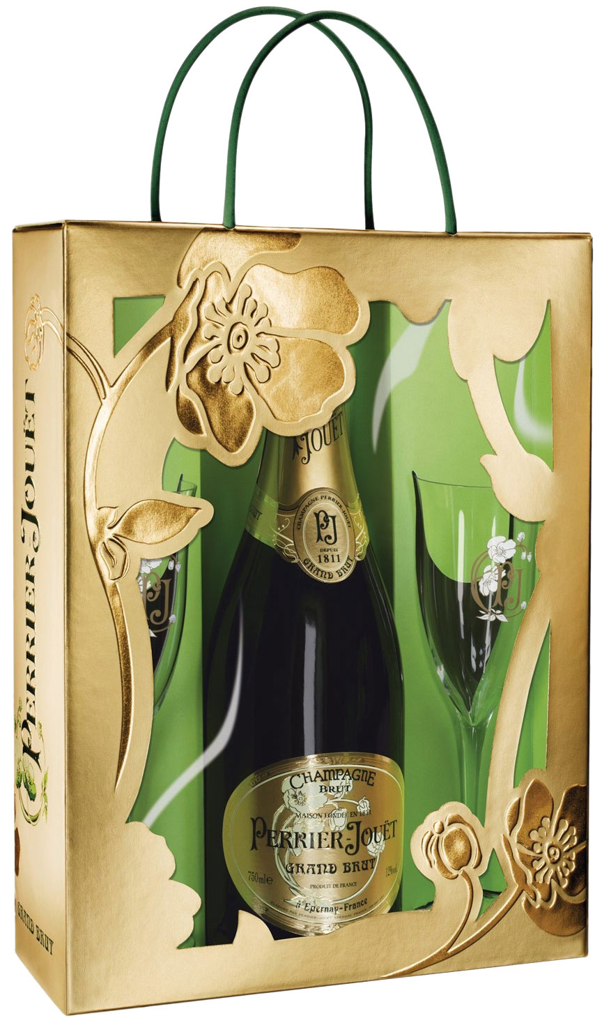 Perrier Jouet Brut, Gift Box & glasses фото